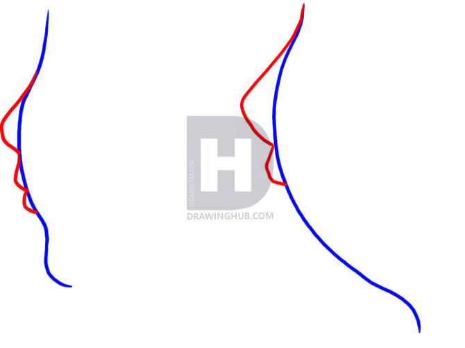 670x501 How To Draw Profile Faces And Mouths Side View, Step