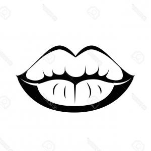 300x300 Pink Lipstick Kiss On White Background Lips Vector Clipart Soidergi