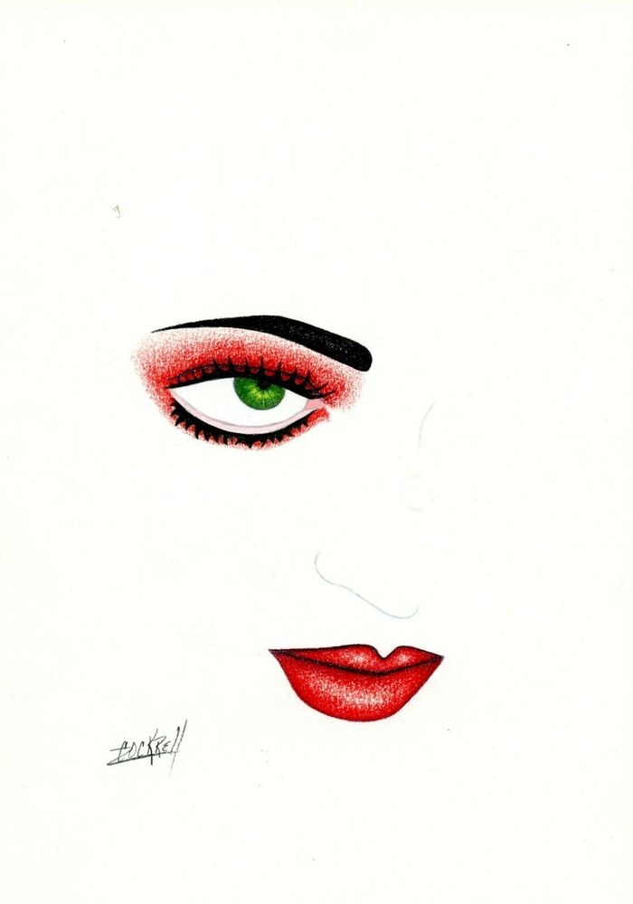 700x1000 The Wife Female Eye Lips Woman Beautiful Original Pastel Pencil