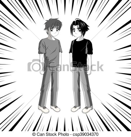 450x470 boy anime male manga cartoon icon vector graphic boy anime male