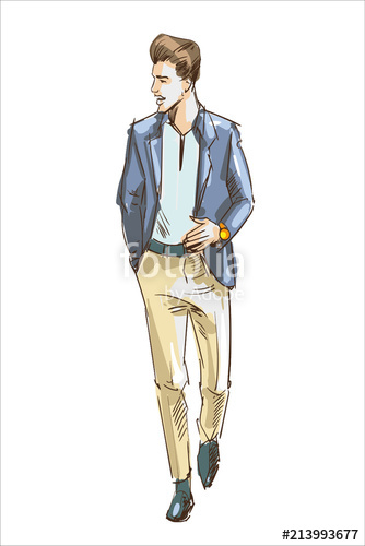 334x500 Fashion Man Vector Illustration Fashion Man With Modern Haircut