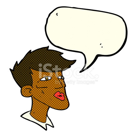 440x440 Cartoon Male Model Guy With Speech Bubble Stock Vector