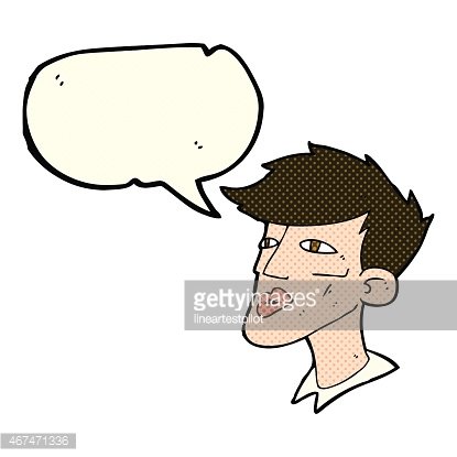 415x415 Cartoon Male Model Guy With Speech Bubble Premium Clipart