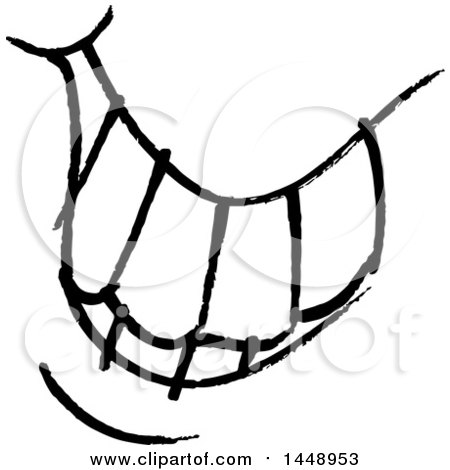 450x470 Clipart Of A Black And White Doodle Sketched Male Mouth