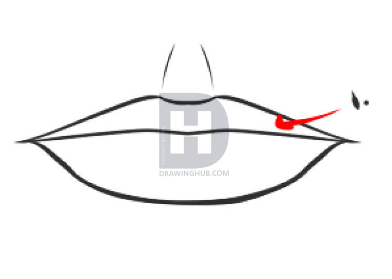 764x545 How To Draw A Mouth, Step