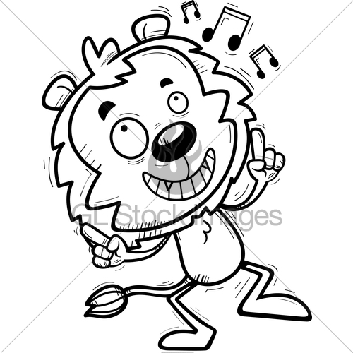500x500 Cartoon Male Lion Dancing Gl Stock Images