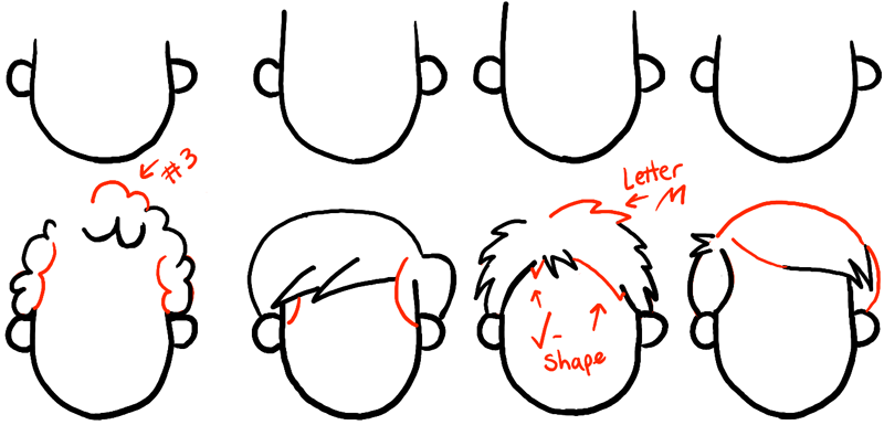 800x385 How To Draw Boys And Mens Hair Styles For Cartoon Characters