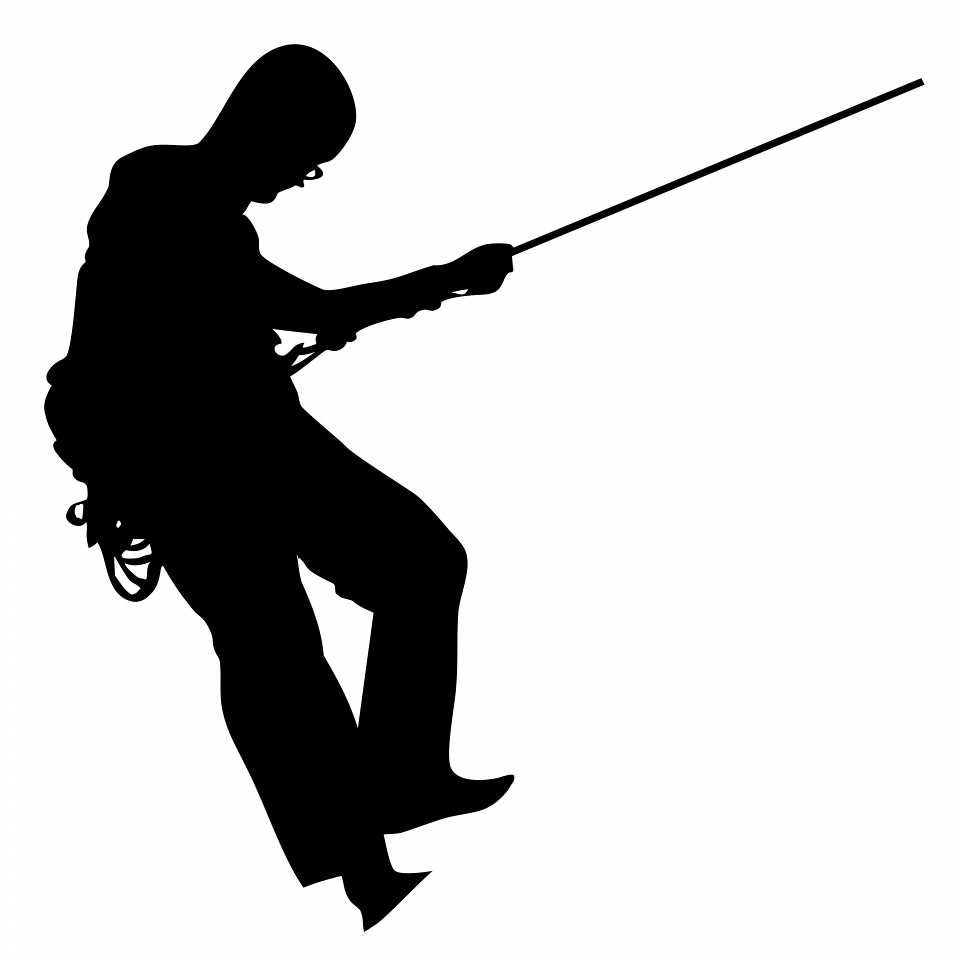 1920x1920 Silhouette, Fishing, Man, Black, Isolated