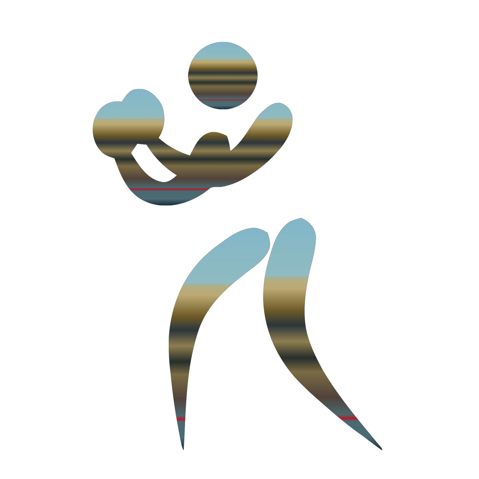 1920x1920 Stick, Man, Boxing, Gradient, Color