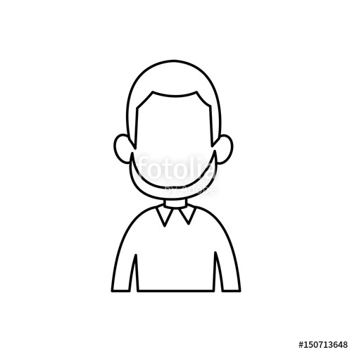 500x500 Outline Man Male Avatar Style Vector Illustration Stock Image