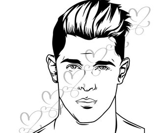 340x270 Male Face Portrait Etsy