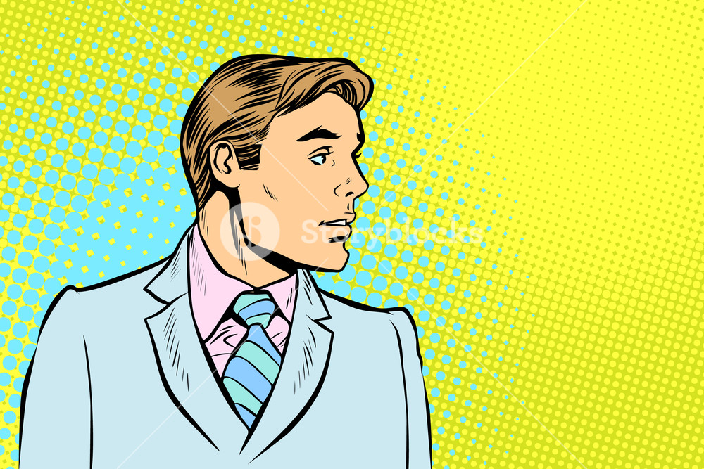 1000x667 Man In White Suit Pop Art Retro Vector Illustration Comic Cartoon
