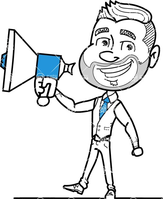 526x640 Flat Linear Man Cartoon Vector Character Aka Bob Beardman