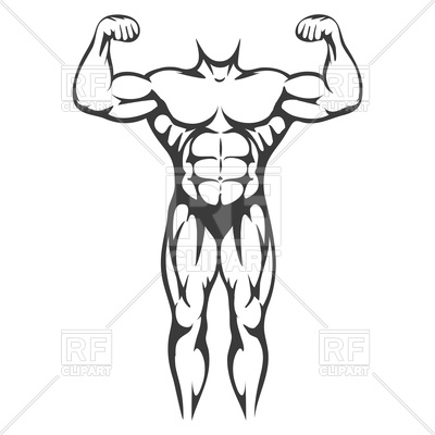 400x400 Male Body Muscle Black Silhouette Vector Image Of Sport