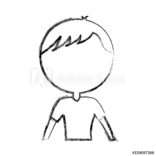 500x500 Sketch Draw Upper Body Man Cartoon Vector Graphic Design