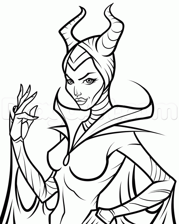 576x720 Step How To Draw Angelina Jolie As Maleficent