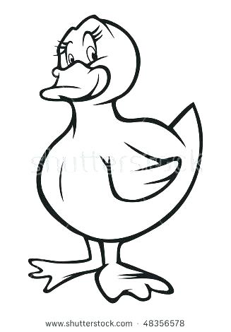 327x470 Duck Outline Drawing Rubber Coloring