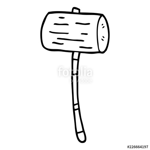 500x500 Line Drawing Cartoon Mallet Stock Image And Royalty Free Vector