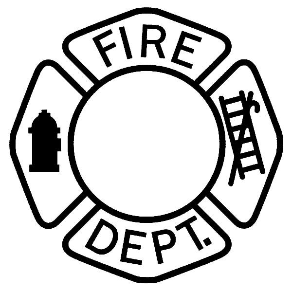 600x600 Fire Department Maltese Cross Coloring Page