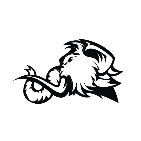 600x600 furious woolly mammoth head sport vector icon concept isolated