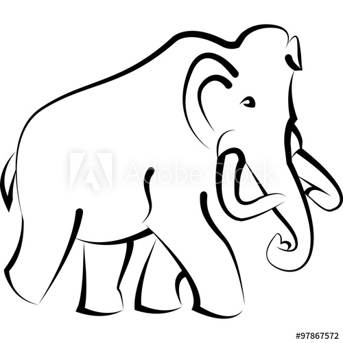 500x500 mammoth minimal vektor drawing