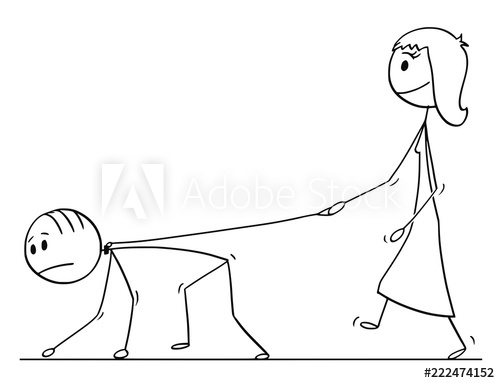 500x383 Cartoon Stick Drawing Conceptual Illustration Of Woman Walking