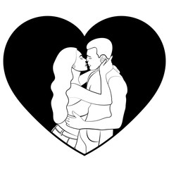 240x240 Couple In Love Silhouette, Lovers Beautiful Man And Woman Hugging