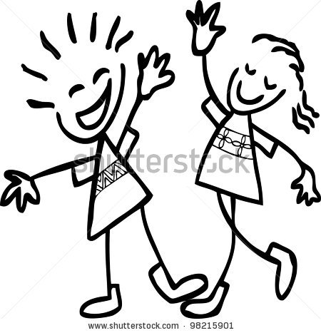 450x467 Friends Hugging Drawing