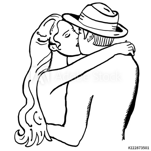 500x500 Romantic Couple, Kiss, Hugs Young Man And Beautiful Woman