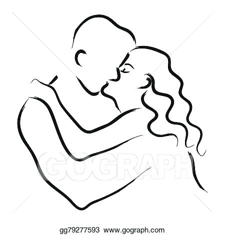 450x470 Drawing Of People Kissing
