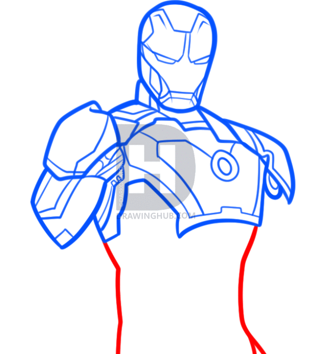 644x720 How To Draw Iron Man Step