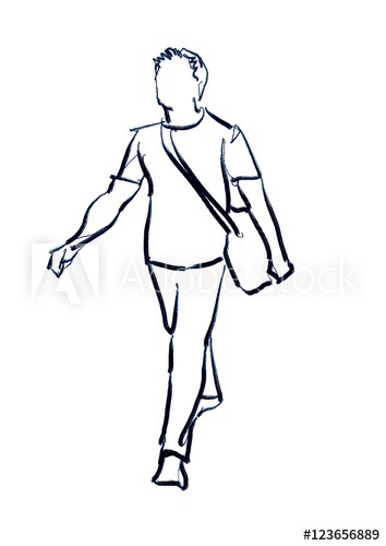 354x500 Walking Man Drawing