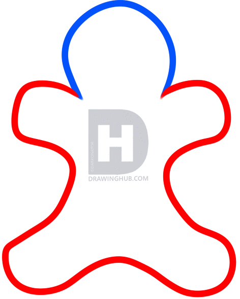 472x587 How To Draw A Gingerbread Man Easy, Step