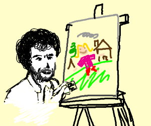 300x250 An Old Man Drawing An Awful Painting