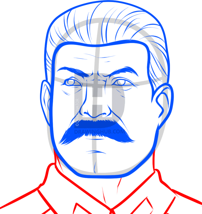 681x720 How To Draw Stalin, Joseph Stalin, Step
