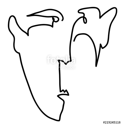 490x500 Man Of Face Simple Line Drawing Of Man Of Face Stock Photo