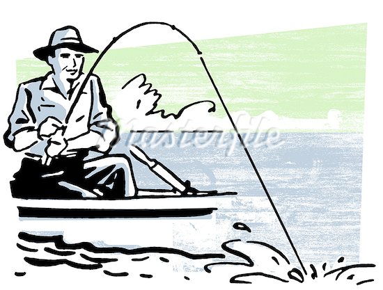 550x417 Man Fishing Drawing