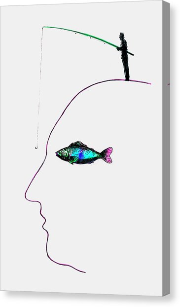 365x622 Man Fishing On Human Face With Fish Eye Photograph