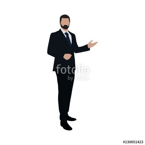500x500 Businessman Standing And Presenting Ideas, Isolated Vector