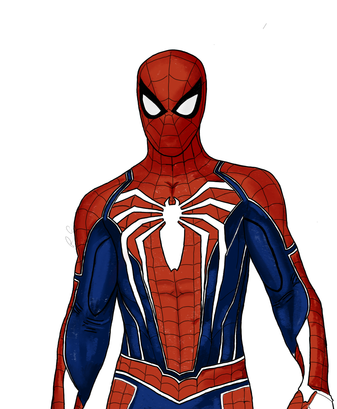 1080x1310 A Simple Advanced Suit Drawing From Marvel's Spider Man