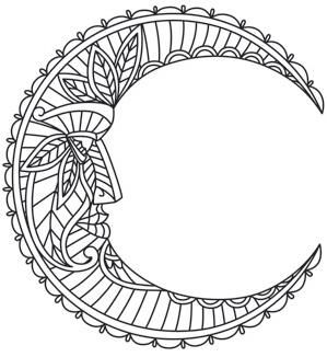 299x326 Man In The Moon Image Outlines Embroidery Designs, Embroidery
