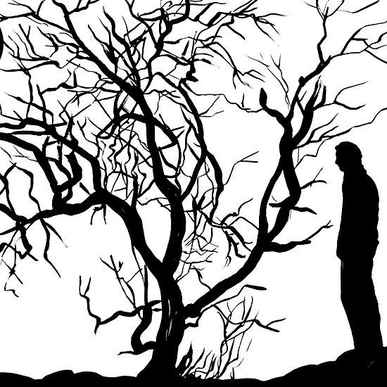550x550 Moon,man,tree Art Art, Tree Art, Drawings