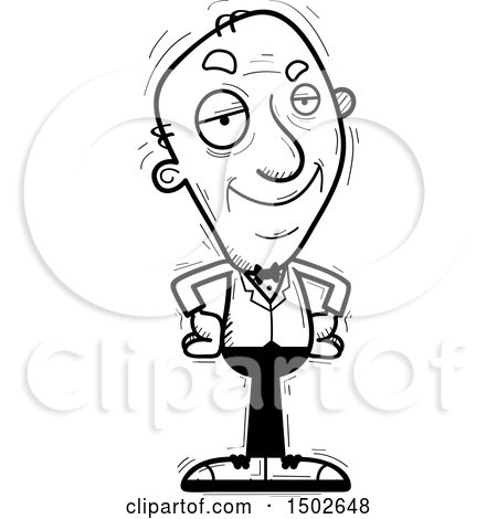 450x470 Clipart Of A Confident Senior Man In A Tuxedo