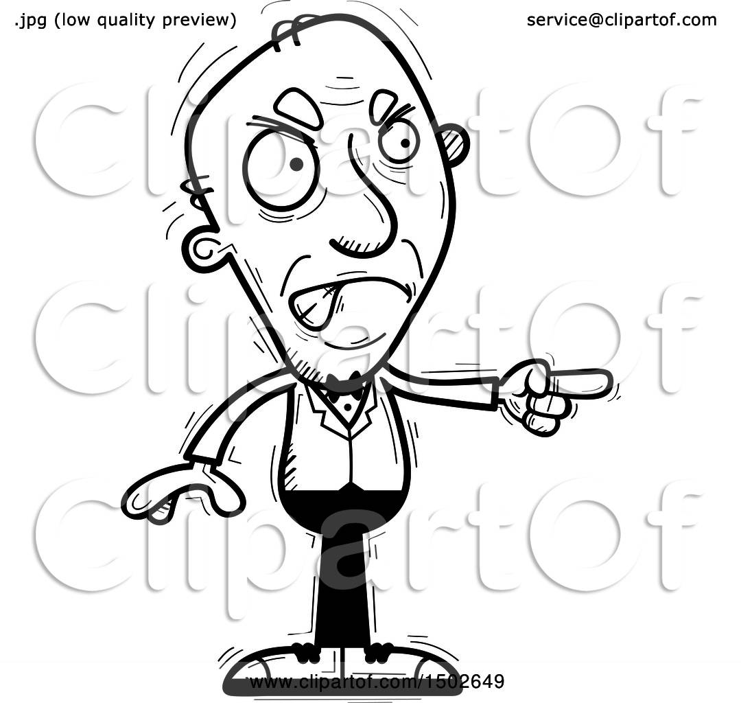 1080x1024 Clipart Of A Mad Pointing Senior Man In A Tuxedo
