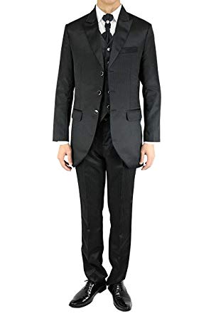 297x445 Wonder Stage Men's Slim Fit Pc Black Tuxedo Suit Jacket Pants