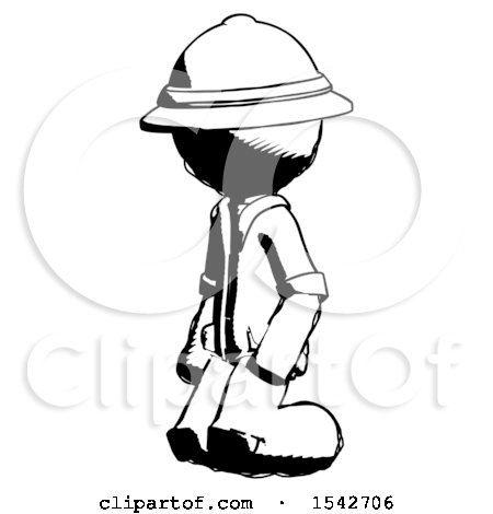 450x470 Ink Explorer Ranger Man Kneeling Angle View Left