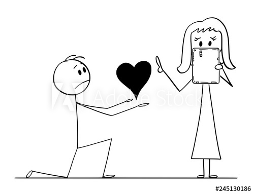 500x383 Cartoon Stick Drawing Conceptual Illustration Of Man Kneeling