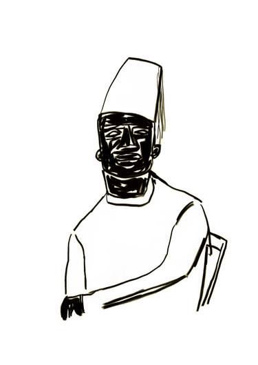 375x529 The Man Wearing The Fez Hat Painting