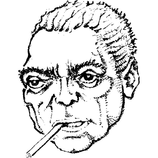 660x660 Man Smoking Cigar Vector Illustration