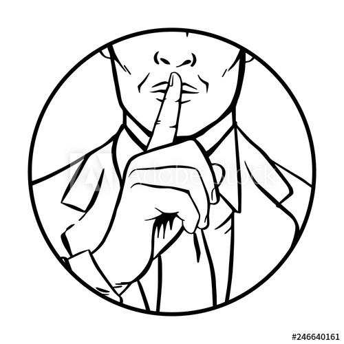 500x500 Man Putting Her Forefinger To Her Lips For Quiet Silence Making